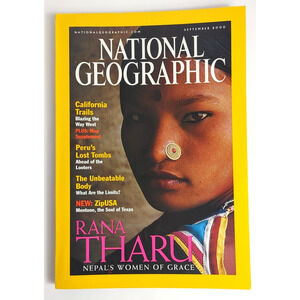 National Geographic Magazine With Map September 2000 Rana Tharu Peru Lost Tombs